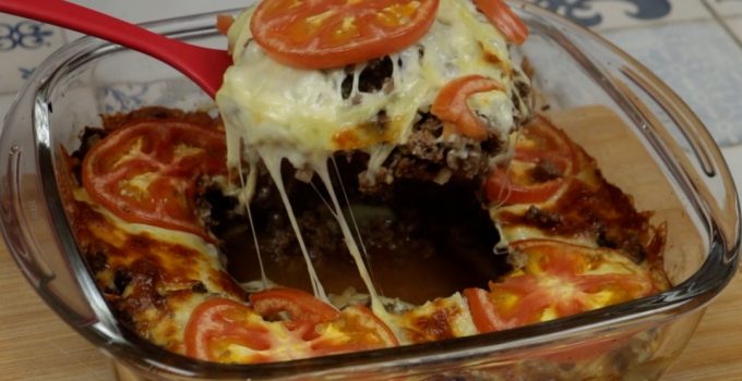 Não precisa fritar, uma receita deliciosa com carne e batatas.